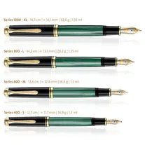 Pelikan Souverän M-400 万年筆 F（細字） Pelikan Souveran M400 Black-Blue Fountain Pen